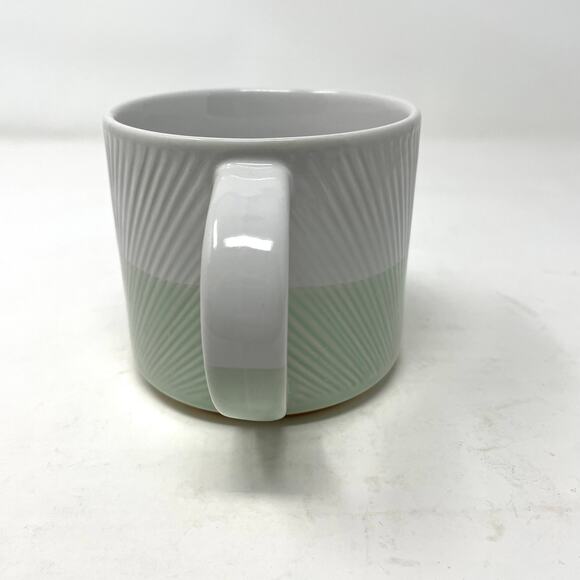 Starbucks Mint Green and White Etched Stoneware Coffee Mug - Picture 2 of 8